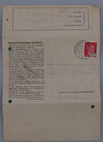 WWII GERMAN THIRD REICH LETTER FROM AUSCHWITZ