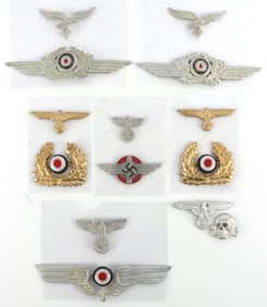 WWII GERMAN THIRD REICH VISOR CAP SETS LOT OF 7