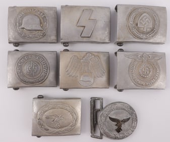 WWII GERMAN THIRD REICH BELT BUCKLES LOT OF 8