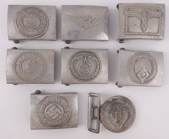 WWII GERMAN THIRD REICH BELT BUCKLES LOT OF 8