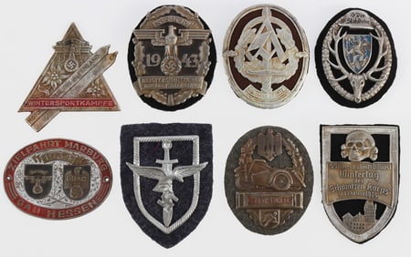 WWII GERMAN THIRD REICH ORGANIZATION PLAQUES LOT 8