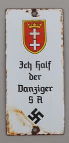 WWII GERMAN REICH DANZIG SA HEADQUARTERS SIGN