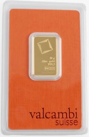 10 GRAM GOLD BAR 999.9 PURITY VALCAMBI SUISSE
