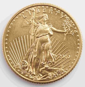 2010 GOLD 1/10 OZT OUNCE AMERICAN EAGLE BU COIN