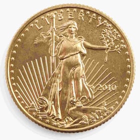 2010 GOLD 1/10 OZT OUNCE AMERICAN EAGLE BU COIN
