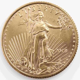 2018 GOLD 1/10 OZT OUNCE AMERICAN EAGLE BU COIN