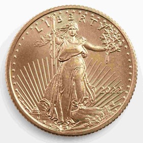 2022 GOLD 1/10 OZT OUNCE AMERICAN EAGLE BU COIN