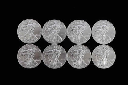 8 SILVER 1 OZT OUNCE AMERICAN EAGLE COIN LOT