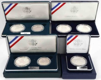 LOT OF 4 US SILVER COMMEMORATIVE COINS EXPLORERS