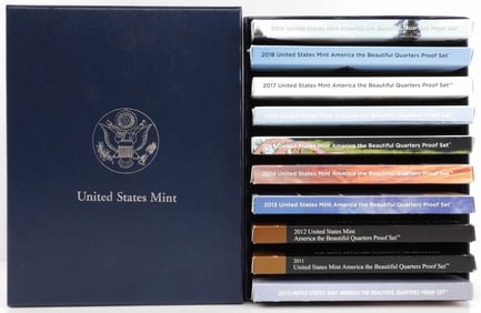 2010 TO 2019 10 AMERICA THE BEAUTIFUL PROOF SETS