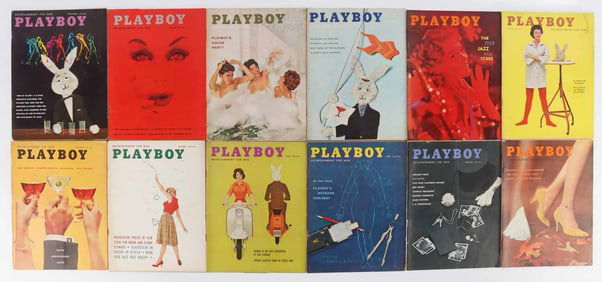 FULL YEAR 12 ISSUES 1959 PLAYBOY MAGAZINE