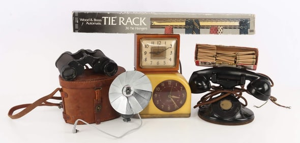 BINOCULARS TELEPHONE CLOCK TILT A  MITE SLIDES LOT