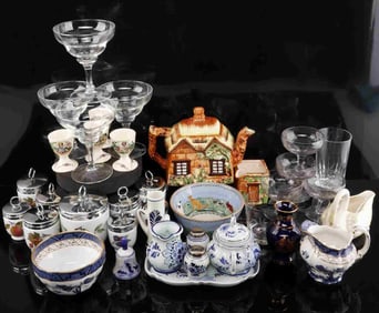LARGE GLASSWARE LOT BELEEK MOSSE DELFT