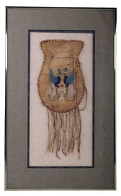 PLAINS INDIAN BRAIN TANNED MEDICINE BAG