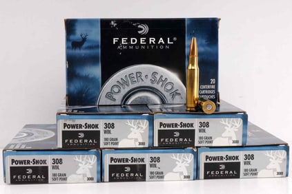 160 RDS OF .308 WIN 180GR SOFT POINT FEDERAL AMMO