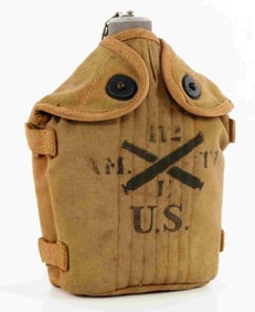 WWI US MODEL 1910 CANTEEN STAMPED 112 AM TT
