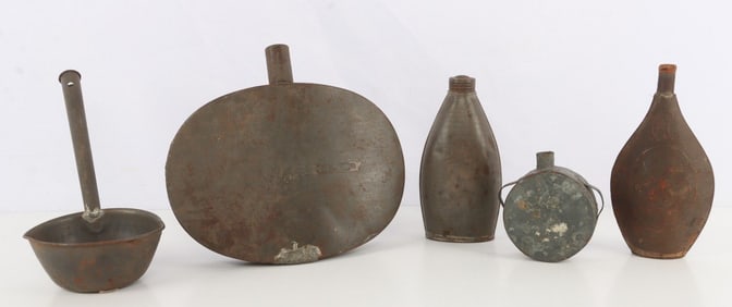 CIVIL WAR MEDICAL CANTEEN WATER DIPPER & 3 FLASK