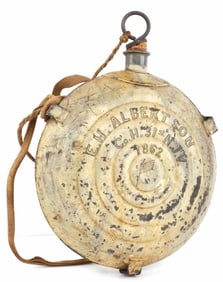 US CIVIL WAR BULLSEYE CANTEEN  NAMED E H ALBERTSON