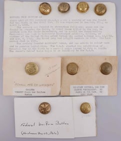 CIVIL WAR NON DUG UNIFORM BUTTON LOT OF 9