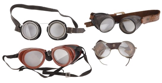 LOT OF 4 AMERICAN OPTICAL MOTORCYCLE GOGGLES