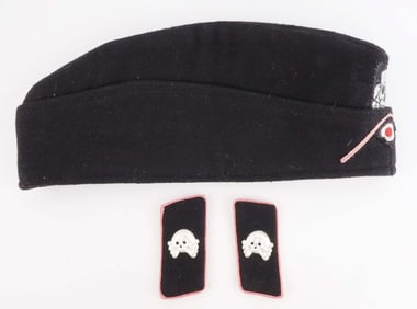 WWII GERMAN THIRD REICH PANZER SIDE CAP & TABS