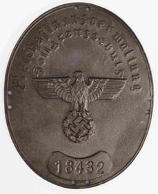 WWII GERMAN BORDER PROTECTION SLEEVE SHIELD BADGE