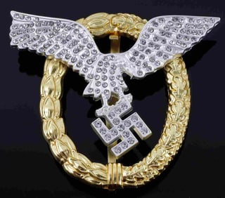WWII GERMAN REICH LUFTWAFFE PILOT BADGE DIAMONDS