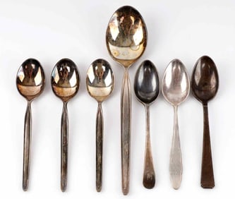 LOT EIGHT HITLER & EVA BRAUN SILVER PLATE SPOONS