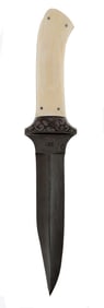 TOMMY LEE DAMASCUS BLADE MAMMOTH TUSK HUNTER KNIFE