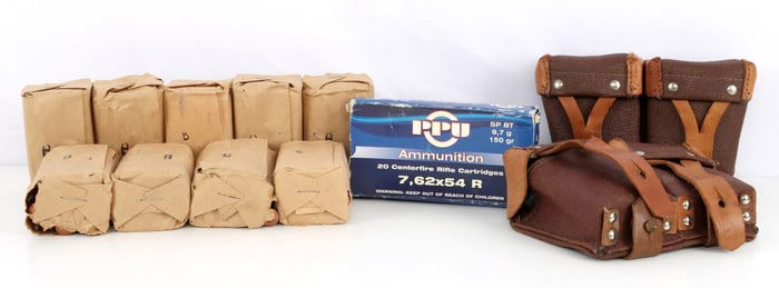225+ RDS 7.62X54R MOSIN NAGANT AMMO WITH POUCHES