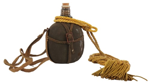 WWII JAPANESE CANTEEN WITH ELABORATE CORD NOS