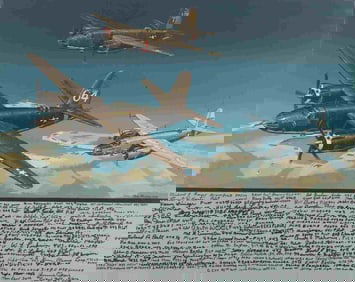 PAINTING SIGNED BY THE 320TH BOMBARDMENT GROUP