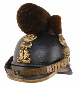1860S BAVARIAN RAUPENHELM MODEL WITH ROACH