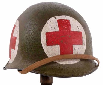 KOREAN WAR M1 MEDIC HELMET WITH LINER