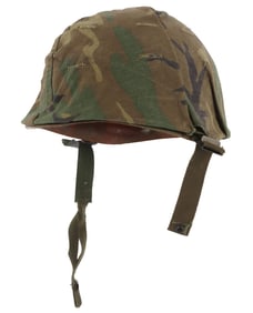 VIETNAM WAR M-1 HELMET WITH CAMO COVER