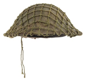 WWII BRITISH BRODIE COMPLETE HELMET WITH CAMO NET