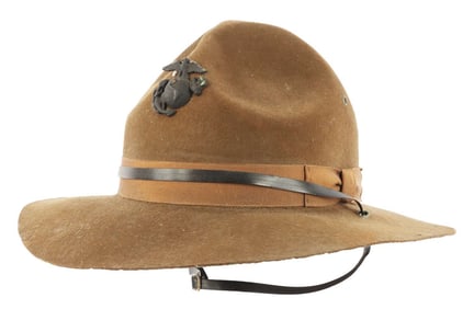WWII USMC MARINE CORP CAMPAIGN HAT WITH EGA
