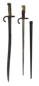 GERMAN MARKED M1866 YATAGHAN & M1874 GRAS BAYONET