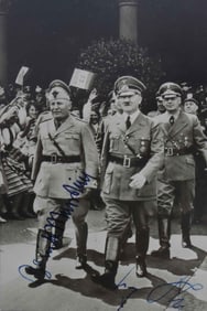 WWII GERMAN REICH HITLER MUSSOLINI SIGNATURE COA