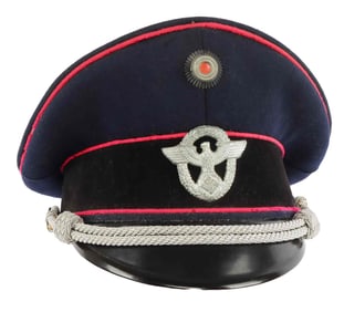 WWII GERMAN THIRD REICH FIRE POLICE VISOR.