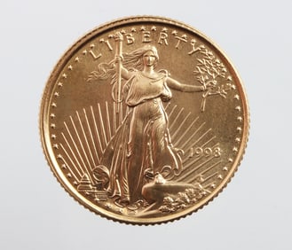 1998 GOLD 1/10 OZT OUNCE AMERICAN EAGLE BU COIN