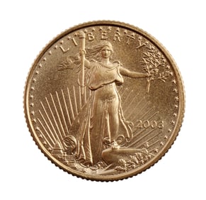 2003 GOLD 1/10 OZT OUNCE AMERICAN EAGLE BU COIN