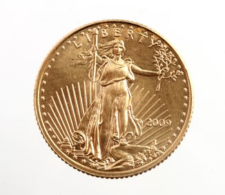 2009 GOLD 1/10 OZT OUNCE AMERICAN EAGLE BU COIN