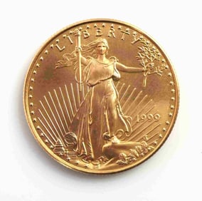 1999 GOLD $25 1/2 OZT OUNCE AMERICAN EAGLE BU COIN