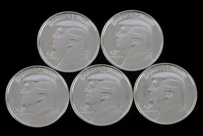 5 1 OZT OUNCE SILVER DONALD J. TRUMP ROUND LOT