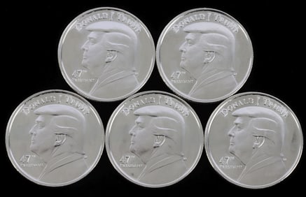 5 1 OZT OUNCE SILVER DONALD J. TRUMP ROUND LOT