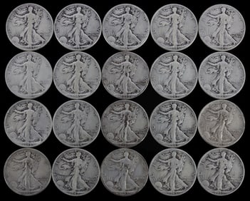 $10 FACE VALUE 90% SILVER WALKING LIBERTY HALF