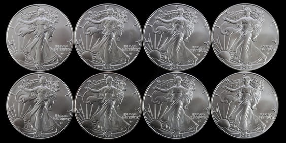 8 2024 1 OZT OUNCE SILVER AMERICAN EAGLE COIN LOT