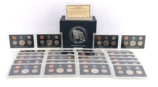 25 YEARS 1968 TO 1992 UNCIRCULATED COIN SET LOT