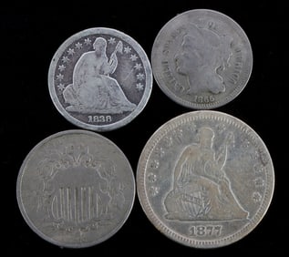 COIN COLLECTION SEATED LIBERTY 3 CENT PIECE SHIELD